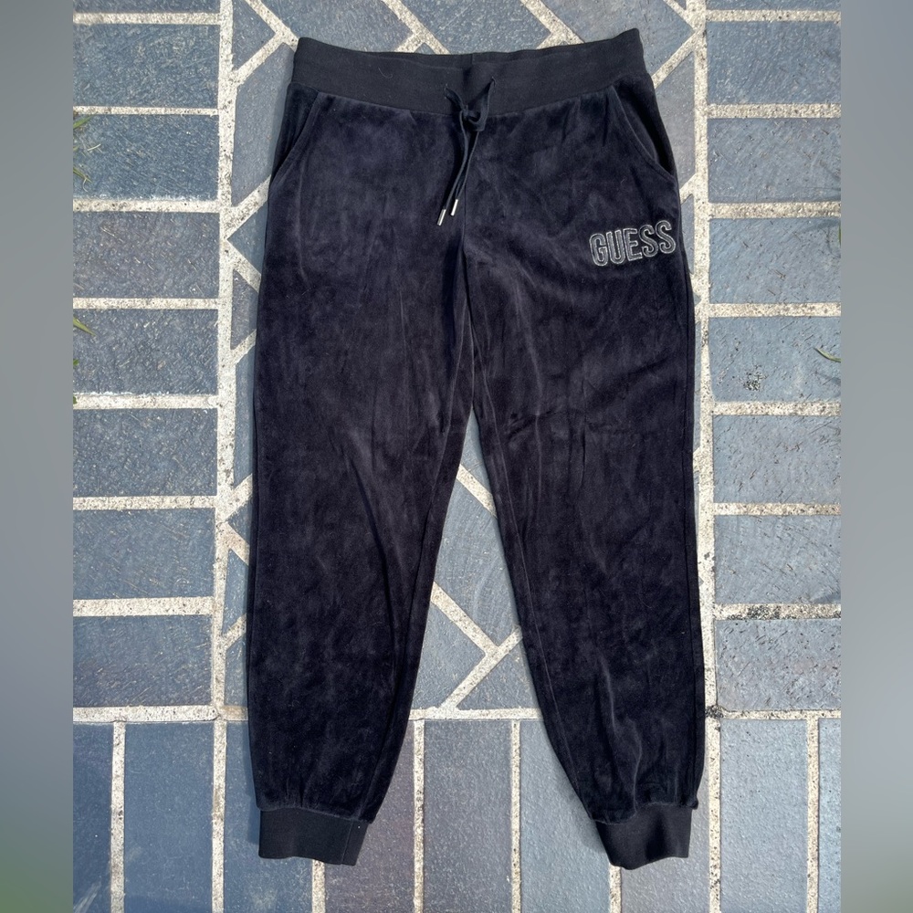 Los Angeles GUESS Velvet Sweatpants Black